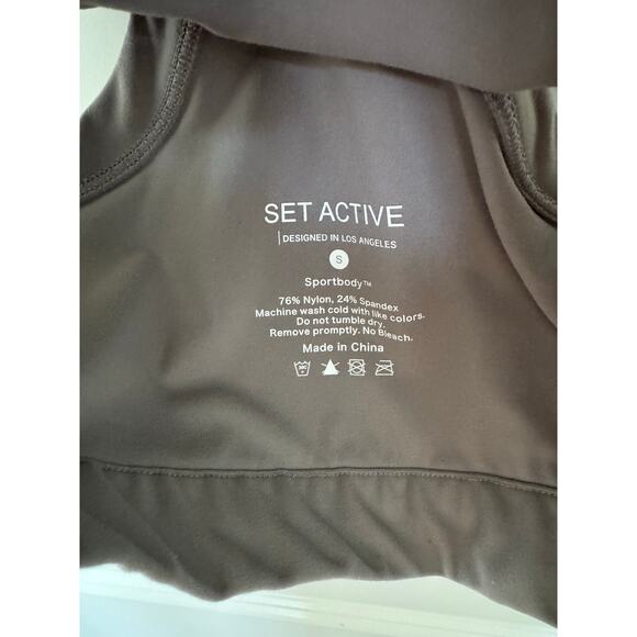 SET ACTIVE Sportbody High Neck Bra Stone Small - Picture 4 of 4